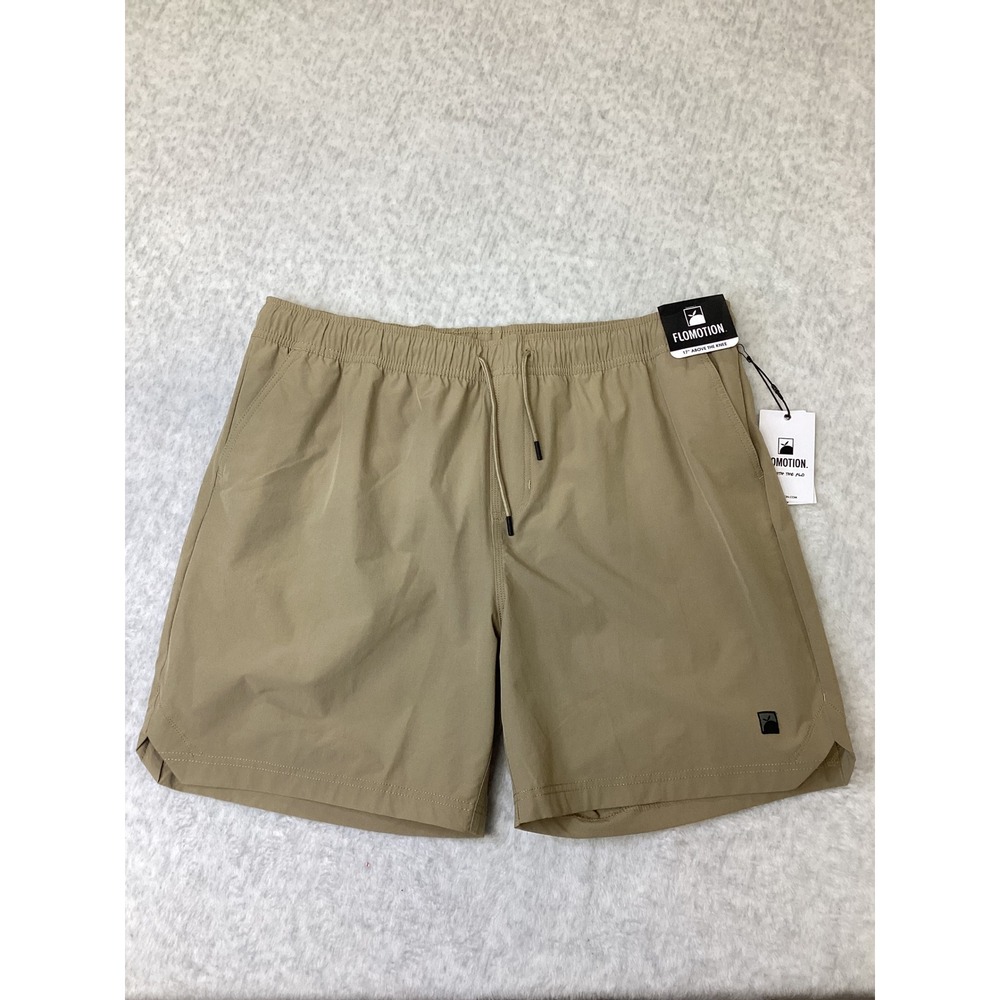 Flomotion Mens Above The Knee Shorts Khaki ML201KHA XXL New With Tags